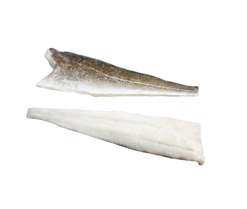 Filete de bacalao con piel +1kg/pieza 10% (Caja de 11 kg)