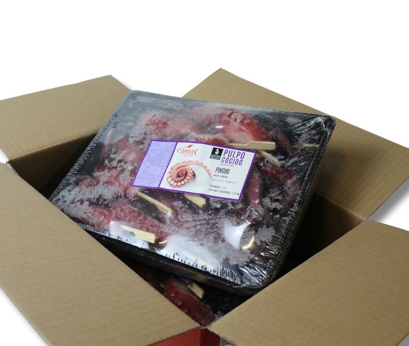 Pincho de pulpo cocido 15/20 (2 bandejas de 1,5 kg)