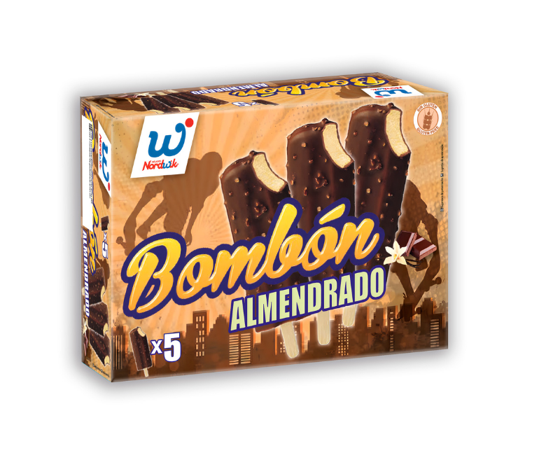 Helado bombón almendrado sabor vainilla 24x90ml (64 g)