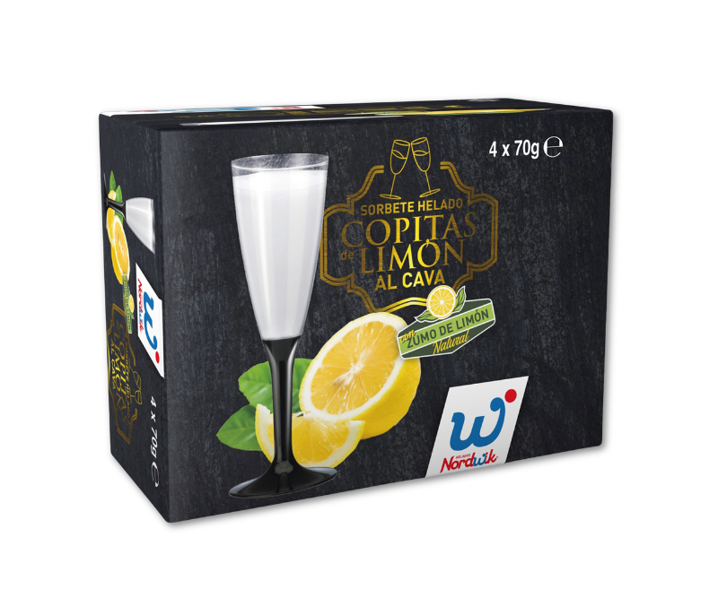 Copas de limón al cava (9 estuches de 4 copas)