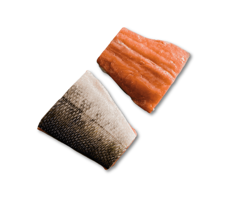 Porción salmón con piel sin espinas 80-120 IQF 20% (1 caja de 6 kg)
