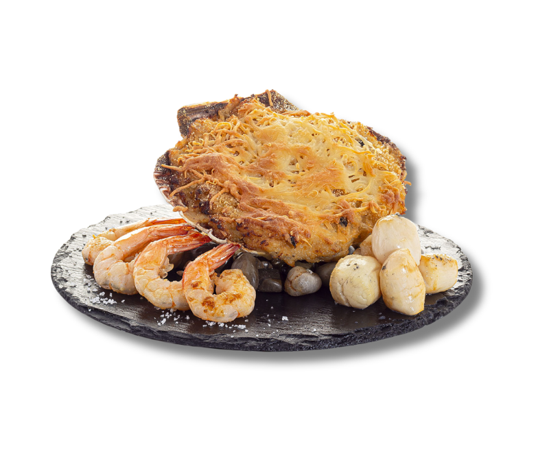 Vieira suprema con langostinos (1 caja de 14 unidades)