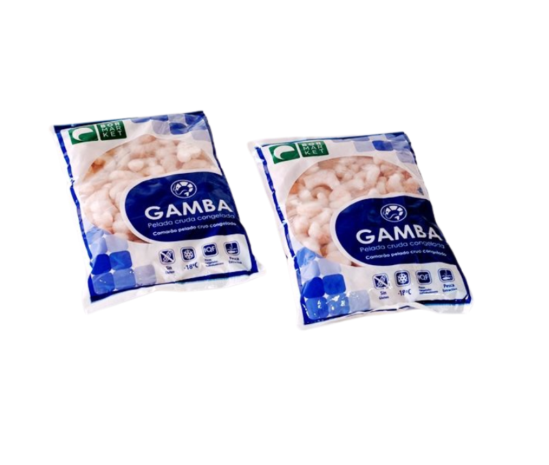 Gamba pelada roja 50-70 piezas/kg 35% (5 bolsas de 1 kg)