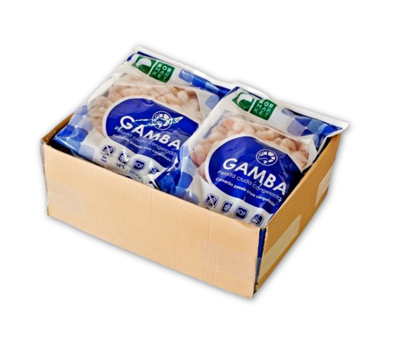 Gamba pelada roja 50-70 piezas/kg 35% (5 bolsas de 1 kg)