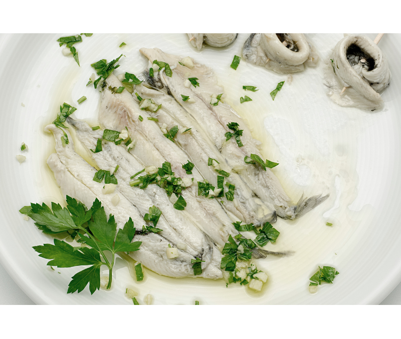 Boquerones aliñados ajo-perejil (1 lata de 540 g)