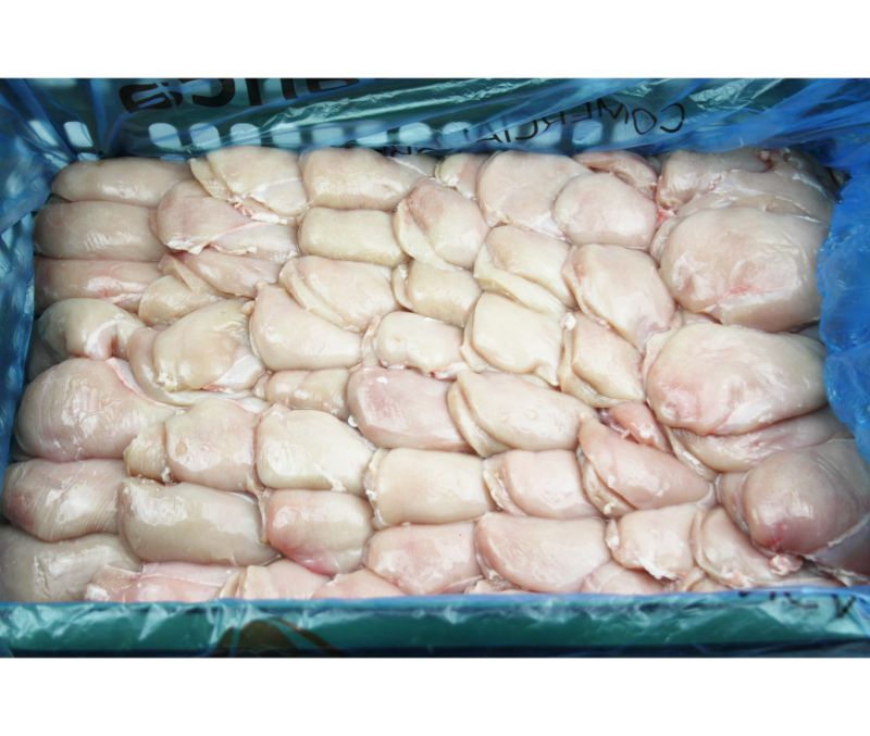 Pechuga de pollo fileteada 80 - 110 g/pieza (1 caja de 10 kg)