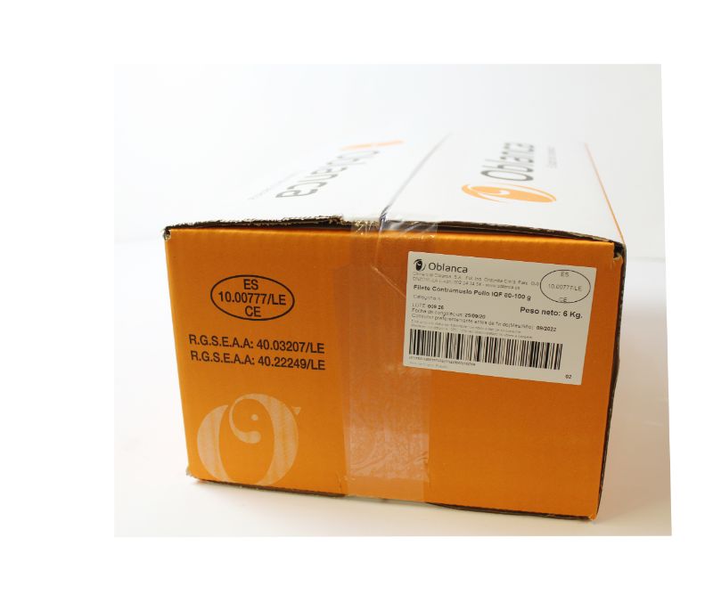 Contramuslo de pollo fileteado 80 - 100 g/pieza (1 caja de 6 kg)