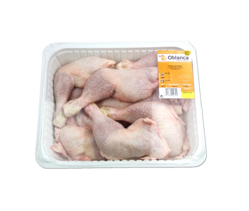 Muslos de pollo 200 - 250 g/pieza (1 bandeja de 3 kg)