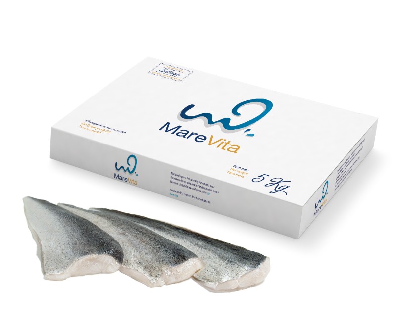 Filete de merluza con piel 115 - 170 g/pieza (1 caja de 5 kg)