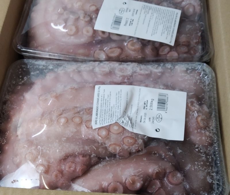 Pulpo individual con cabeza nº1 (4 bandejas de 2-3 kg aprox)