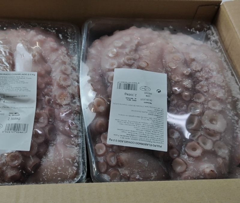 Pulpo individual con cabeza nº1 (4 bandejas de 2-3 kg aprox)