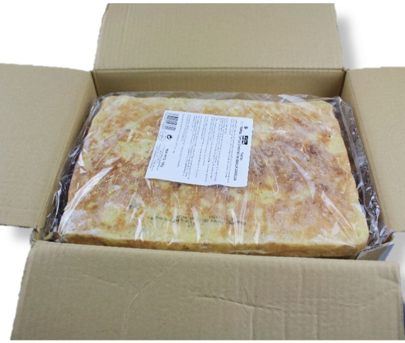 Plancha de tortilla con cebolla (1 caja de 9 kg)