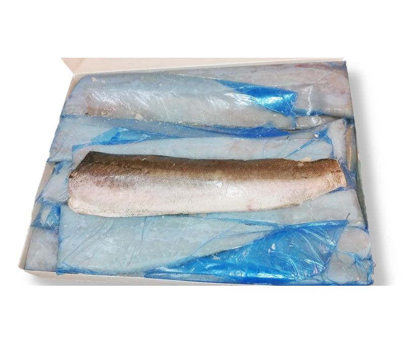 Filete de merluza con piel 285 - 340 g/pieza (1 estuche de 5 kg)