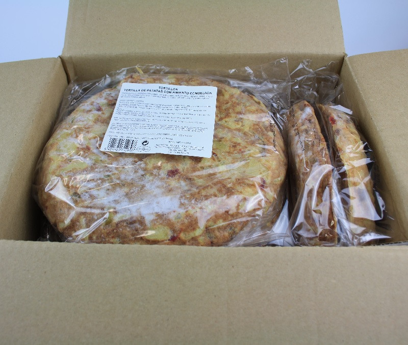 Tortilla de patata con pimiento (1 caja de 8 kg)