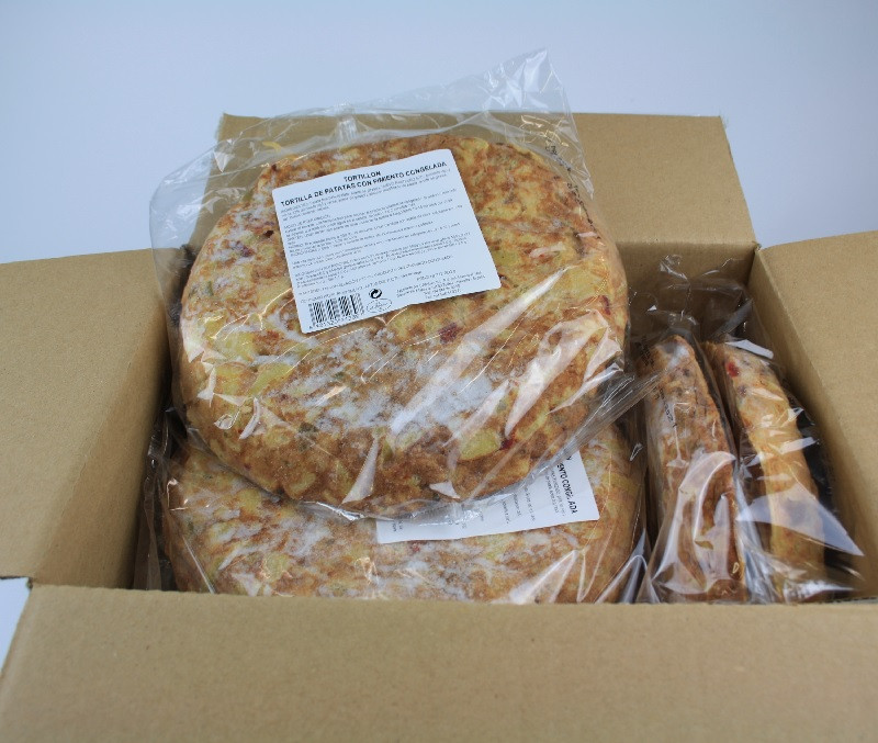 Tortilla de patata con pimiento (1 caja de 8 kg)