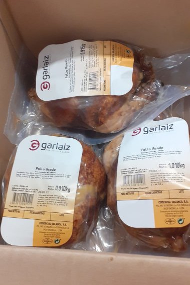 Pollo asado (6 piezas de 1 kg aprox.)